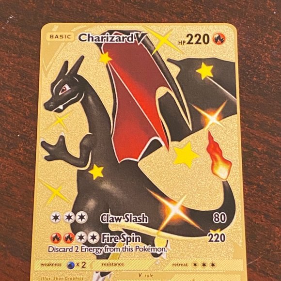 Vmax Fire-breathing Dragon metal card Pokemon - Picture 2 of 3